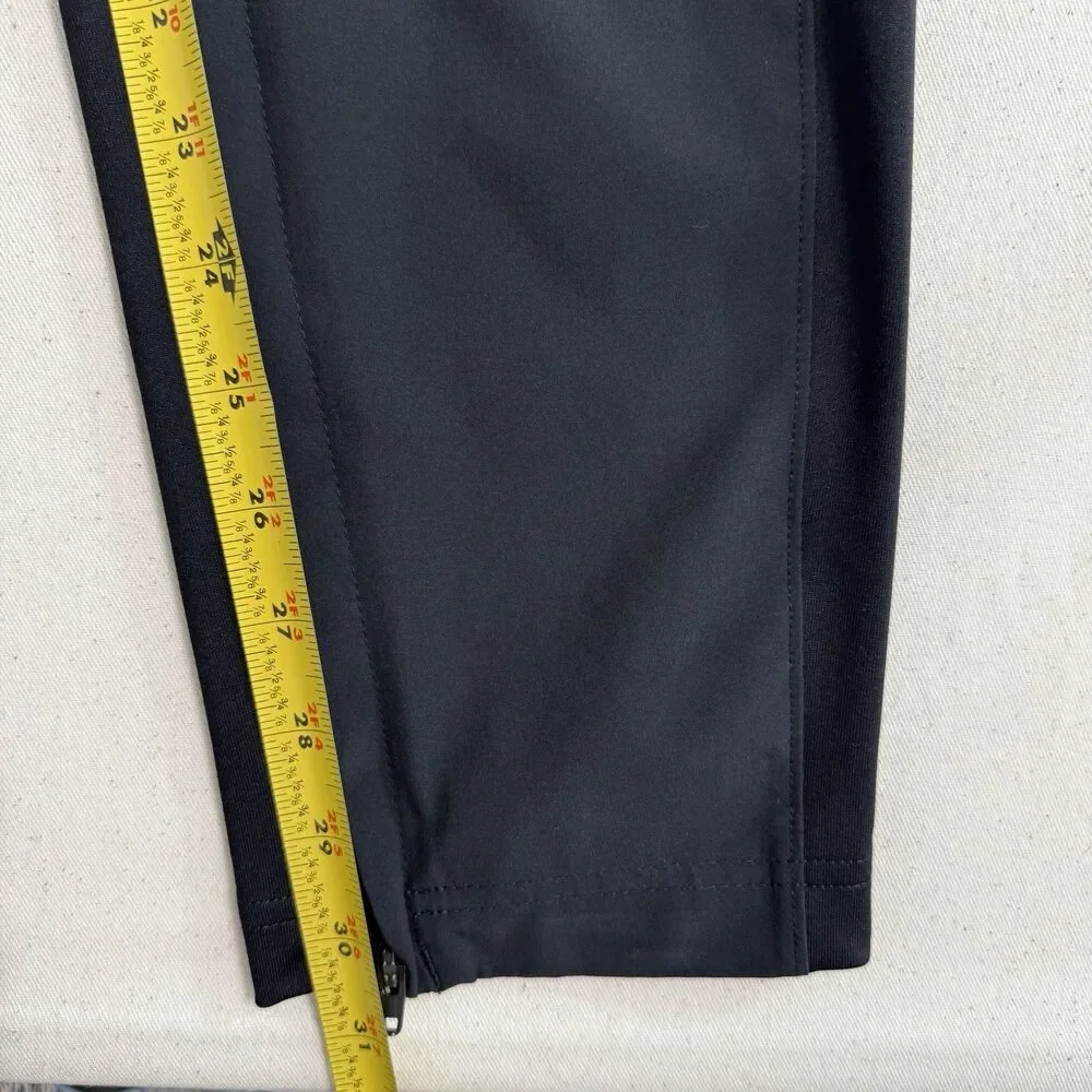 Mens Black Adidas Running Track Pants Athletic Training Wear Polyester Size M